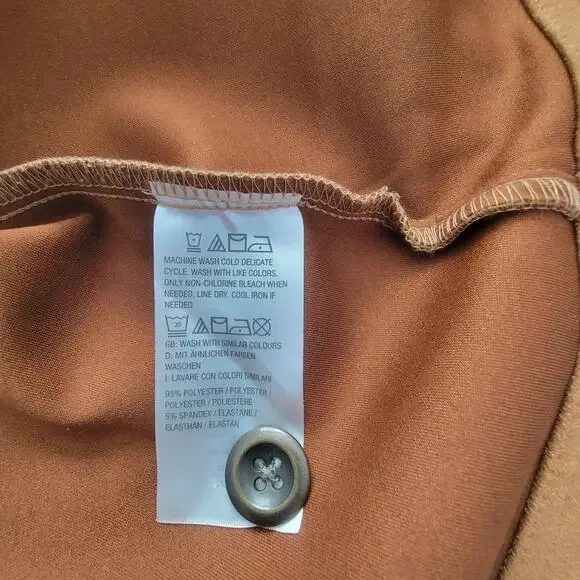 Denim & Co Jacket Womens 2X Faux Suede Button Front Brown Stretch - Picture 9 of 9